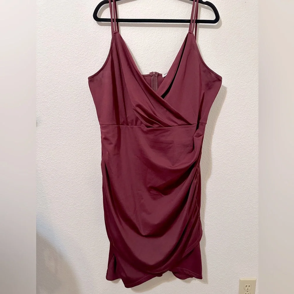 GRACE KARIN Ruched V-Neck Draped Bodycon Double Spaghetti Strap Dress EUC - Picture 5 of 11